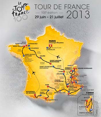 Parcourt du Tour de france 2013