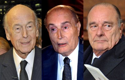 Les présidents séducteurs de gauche à droite Valery Giscard D'Estaing, François Mitterand, Jaques Chirac