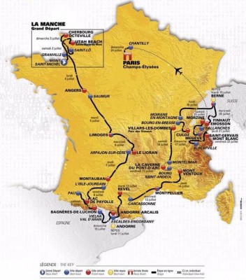 Carte Tour de France 2016