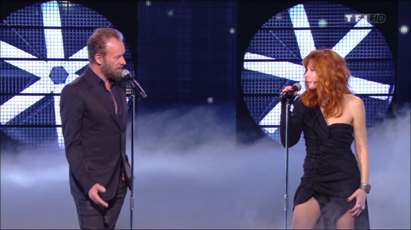 NRJ Music Award Sting et Mylène Farmer sur scène