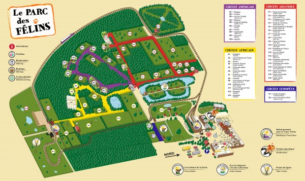 Plan du Parc des Félins