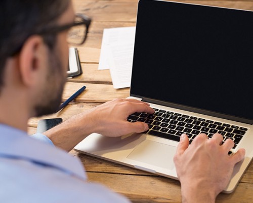 Man working on laptop