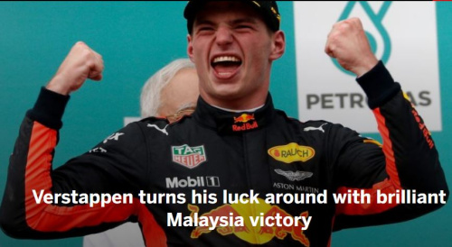 Formule 1 Verstappen GP Malaisie