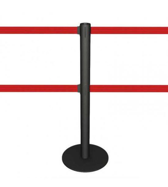 poteau-de-guidage-noir-a-double-sangle