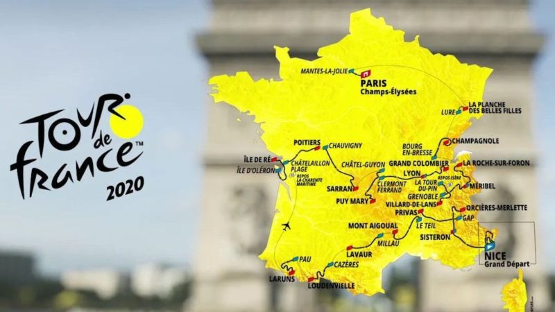 carte_tour_de_France 2020 reporté