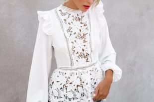 haut dentelle blanc