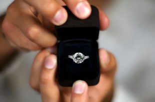 Une bague en diamant dans une boite