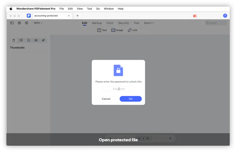 ouvrir PDF protégé par les mots de passe