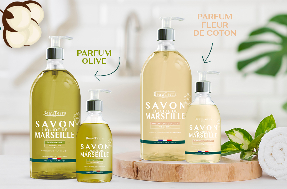 Savons liquides de Marseille BeauTerra