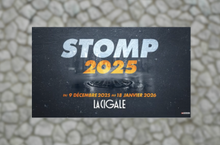Troupe STOMP en pleine performance rythmique sur scène à La Cigale en 2025 et 2026 en tournée
