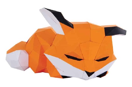 Agent-Paper-origami-3D-renard-couche Agent-Paper-origami-3D-renard-couche