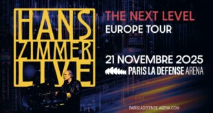 Hans Zimmer Live The Next Level sur scène avec effets lumineux et public captivé