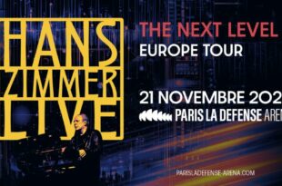 Hans Zimmer Live The Next Level sur scène avec effets lumineux et public captivé