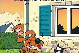 Boule-Bill-T45-bill-donne-sa-langue-au-chat-Dargaud