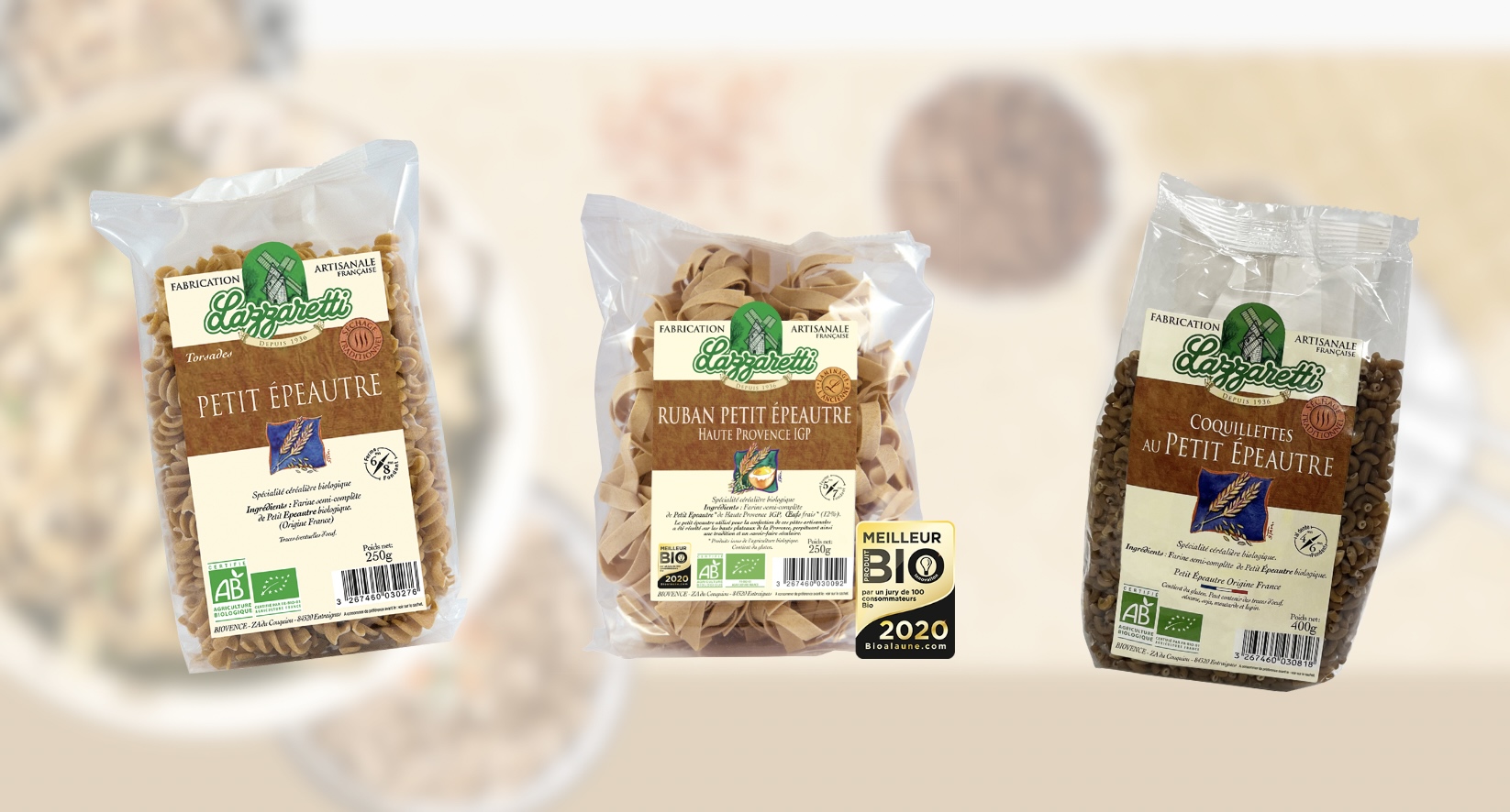Pâtes Lazzaretti Gamme Petit Épeautre