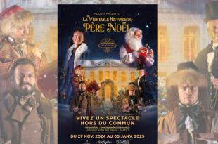 Spectacle immersif racontant la véritable histoire du Père Noël au Grand Hôtel des Rêves avec comédiens et décors féériques.