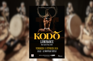 Kodō spectacle Luminance Paris et tournée 2026 avec tambours japonais et mise en scène immersive