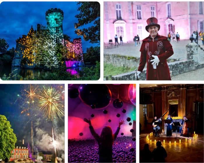 Visite nocturne lors de la Nuit des Monuments 2026 dans un château illuminé
