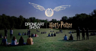 Spectacle DroneArt Show Harry Potter Paris avec 1 200 drones lumineux dans le ciel de l’Hippodrome de Vincennes