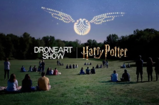 Spectacle DroneArt Show Harry Potter Paris avec 1 200 drones lumineux dans le ciel de l’Hippodrome de Vincennes