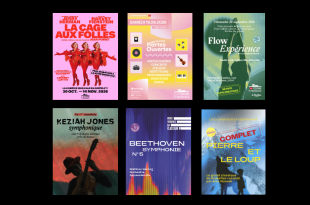 plein d'affiches de spectacles et concert pour la saison 2026 2027 de la seine musicale